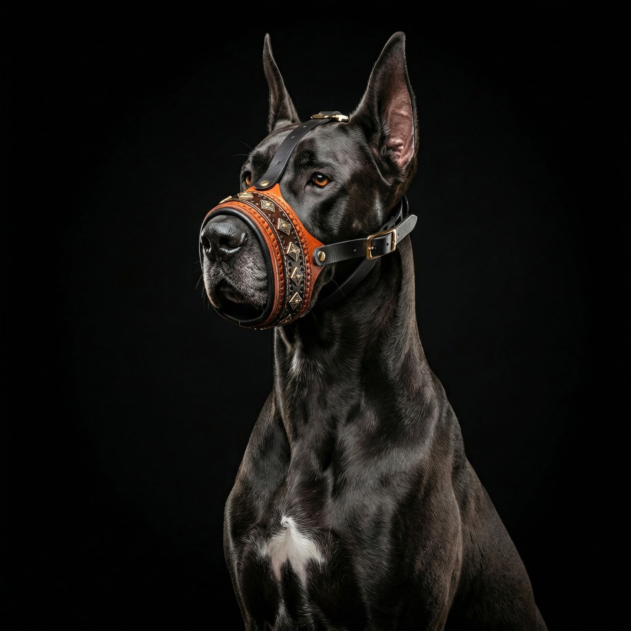 The "Balteus" leather muzzle BROWN fuer Hunde - Bild 2