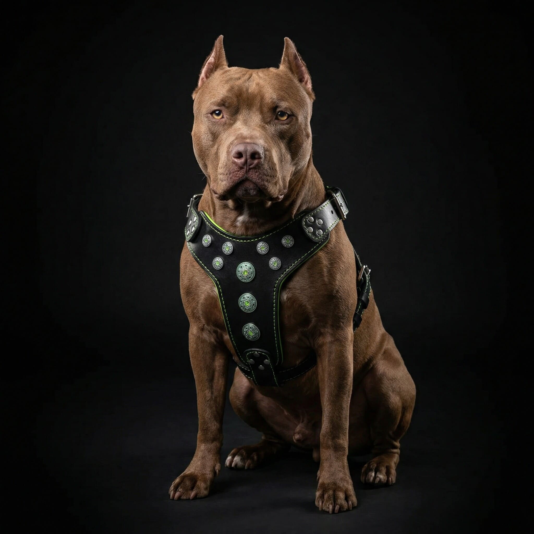''Bijou'' harness Black & Green for big dogs fuer Hunde - Bild 3