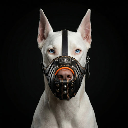 Bozal de entrenamiento ajustable suave de cuero negro para perros - imagen 2