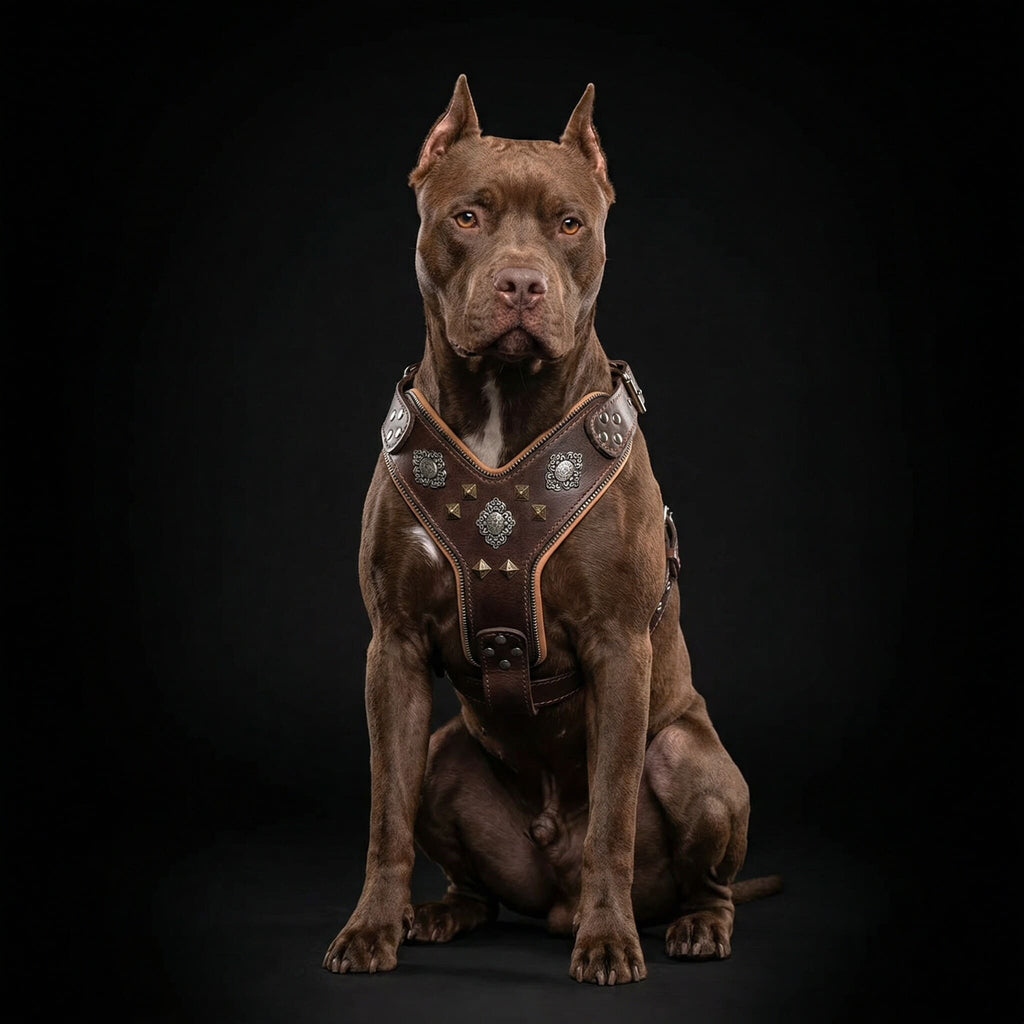 The "Aztec" big dogs harness BROWN para perros y gatos