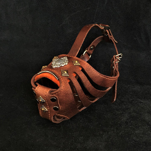 ''Aztec'' Dark Brown Basket Muzzle para perros - imagen 1