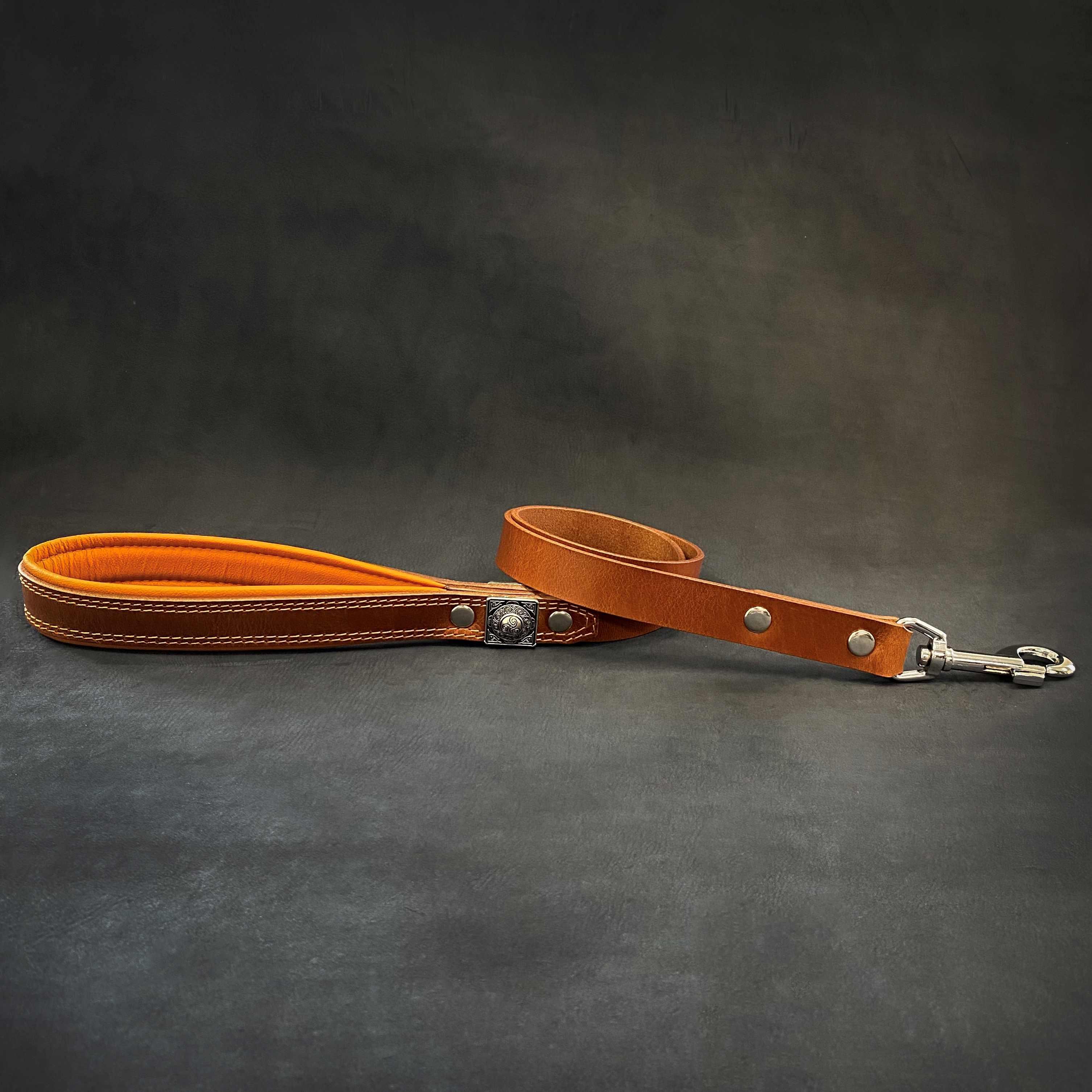 The "Eros" Brown Leash 1 inch wide per cani e gatti - immagine 1
