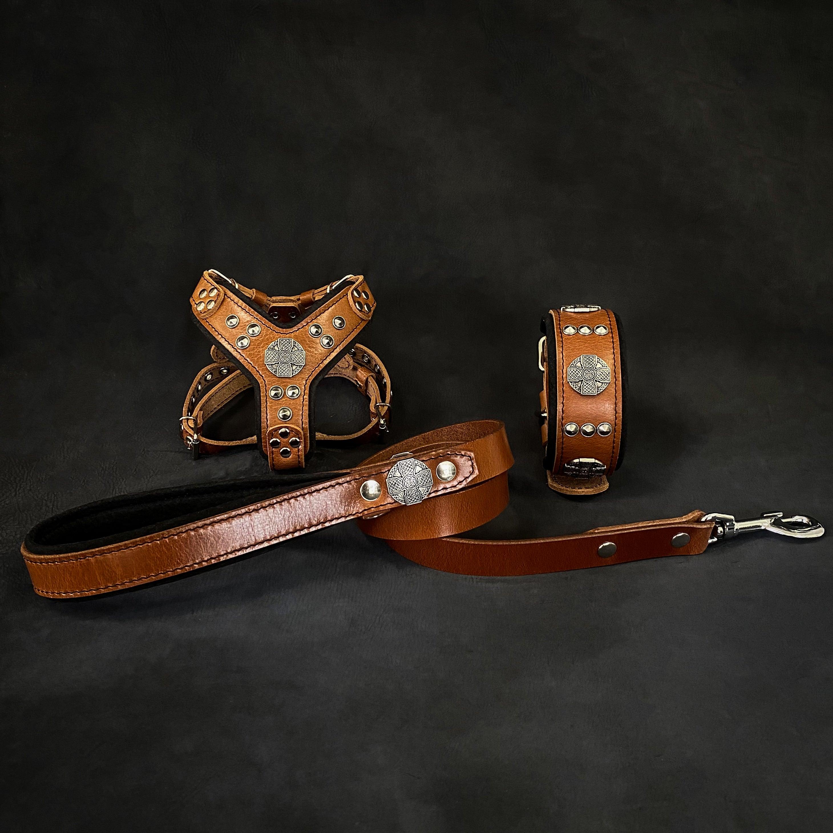 Rascador de cuerda ajustable suave de cuero marron para perros - imagen 1