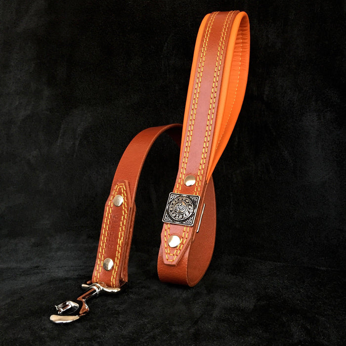 Correa Eros de cuero marrón para perros