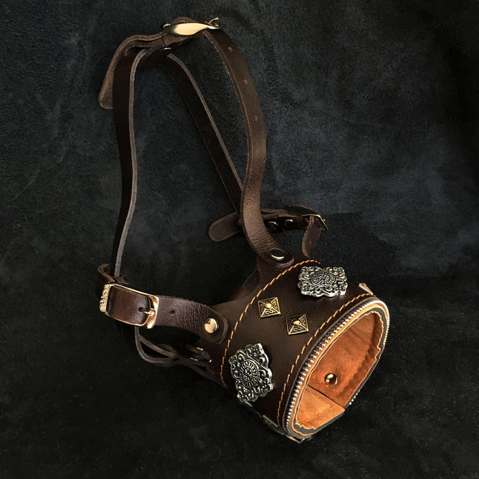 Bozal de cuero Aztec para perros