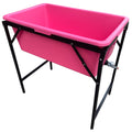 Accessoire de toilettage reglable plegable de metal rosa pour chiens - image 1