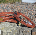 Premium Collare per cane in rounded natural tanned leather