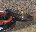 Premium Collare per cane in plaited natural tanned leather