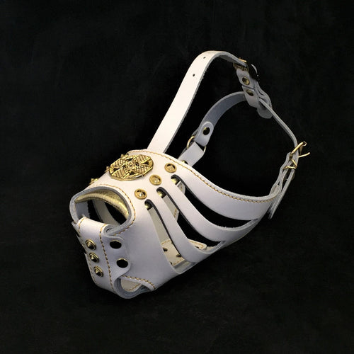 ''Maximus'' Basket Muzzle White & Gold pour chiens - image 1