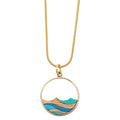 Ocean Recycled Wood Gold Necklace-1