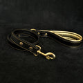 Soft leather brass plated leash