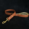 Soft leather brass plated leash para perros - imagen 1