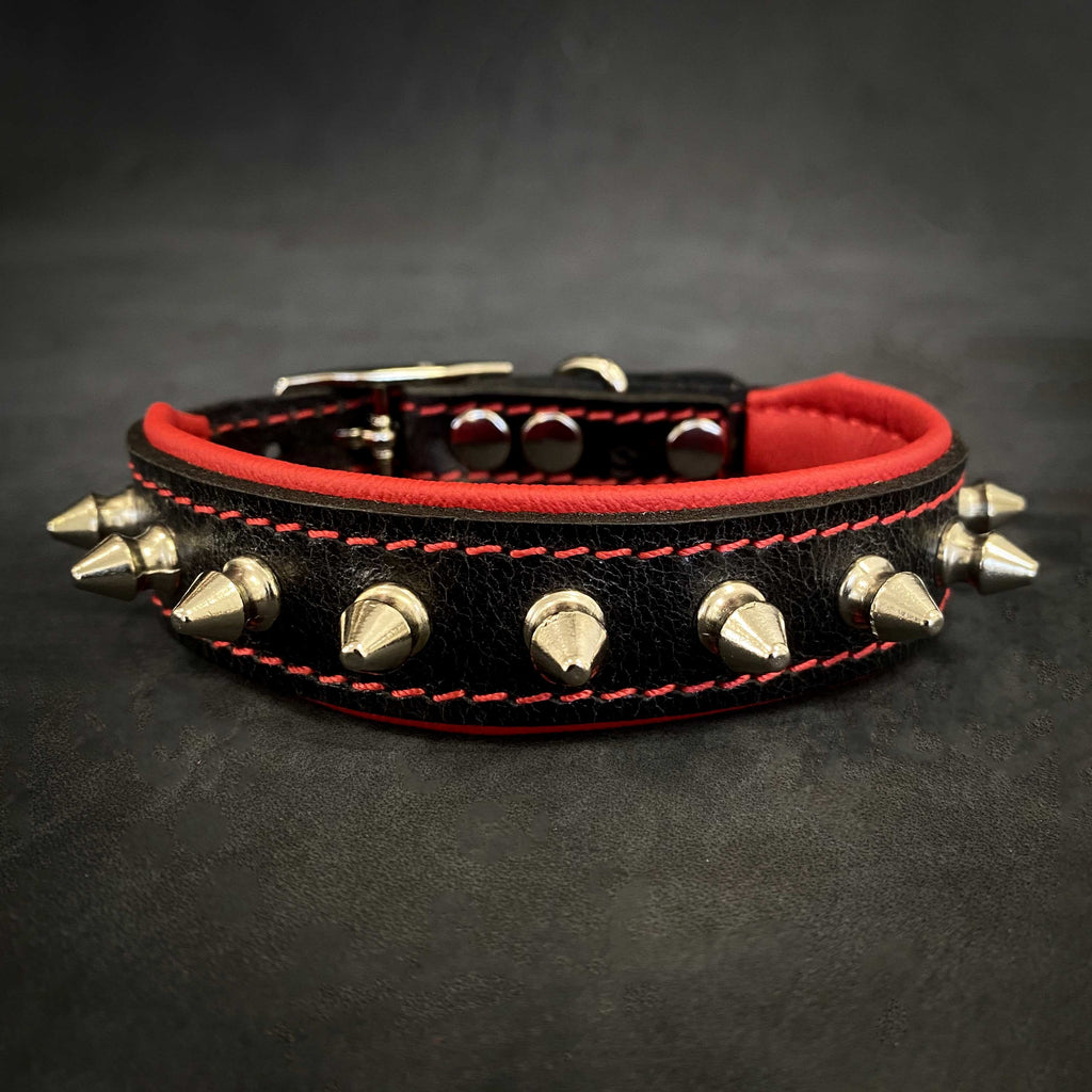 Collar BESTIA de cuero hecho a mano con pinchos para perros, vista 7