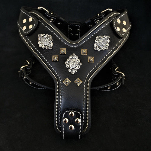 The "Aztec" BLACK harness for dogs and cats - image 1