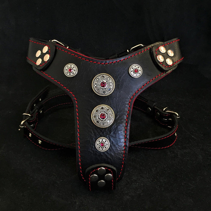 Arnés Bijou negro y rojo para perros