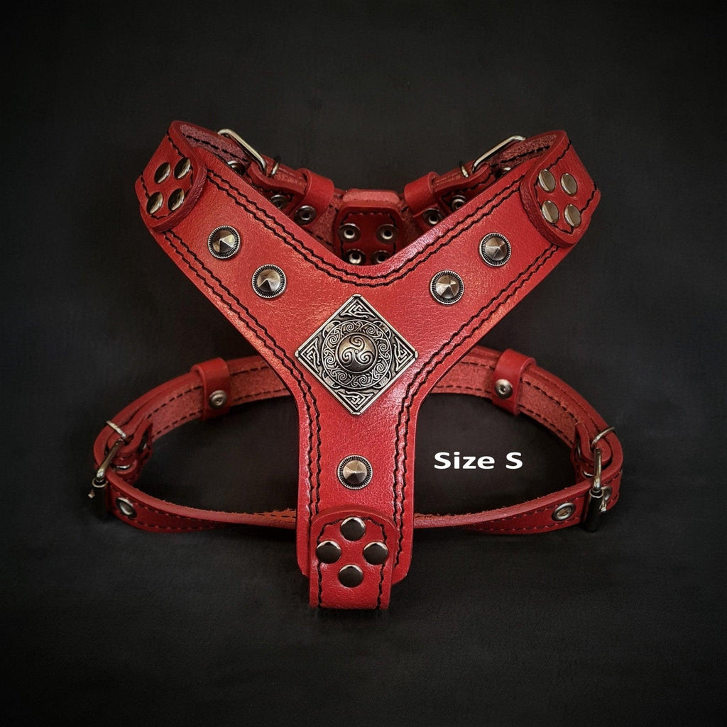 The ''Eros'' harness red Small to Medium Size pour chiens