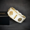 The "Maximus" collar 2 inch wide white & gold pour chiens - image 1