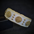 The "Maximus" collar 2.5 inch wide white & gold fuer Hunde - Bild 1