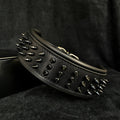 Verstellbares Halsband aus Leder negro fuer Hunde - Bild 1